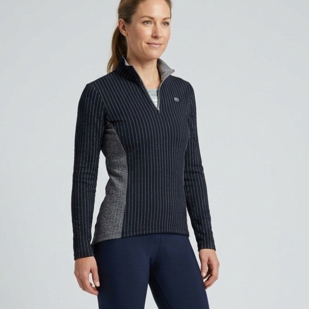 Pearl Izumi Womens Wool Blend Quilted Pinstripe Cycling Jersey Black Gray M 4951